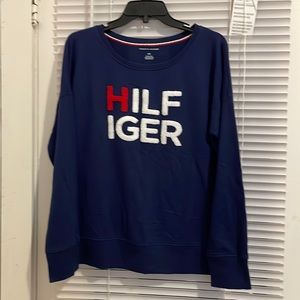 tommy hilfiger blue navy long sleeve top!